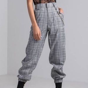 I AM GIA grey gray plaid cobain pants